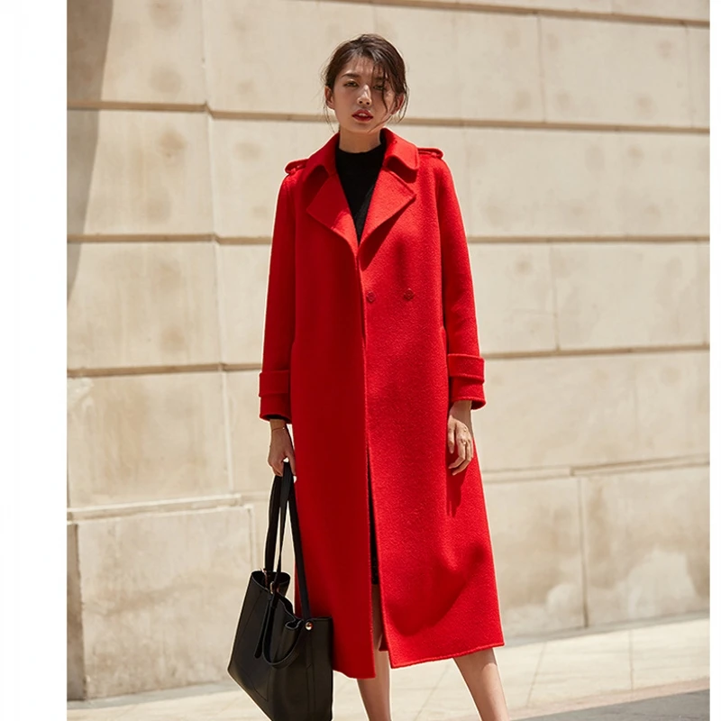 IRINAW909 Новое поступление FW 2018 ручная работа Двусторонняя шерсть классическое х