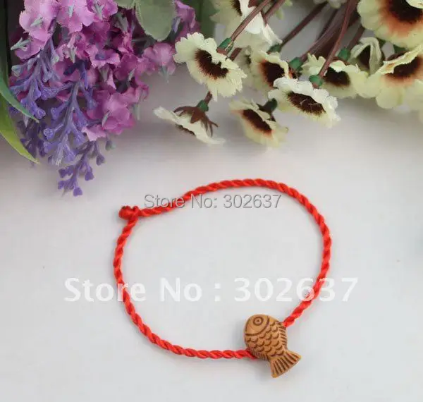 

24PCS Chinese Fish Red Lucky Bracelets #22118 Free Shipping