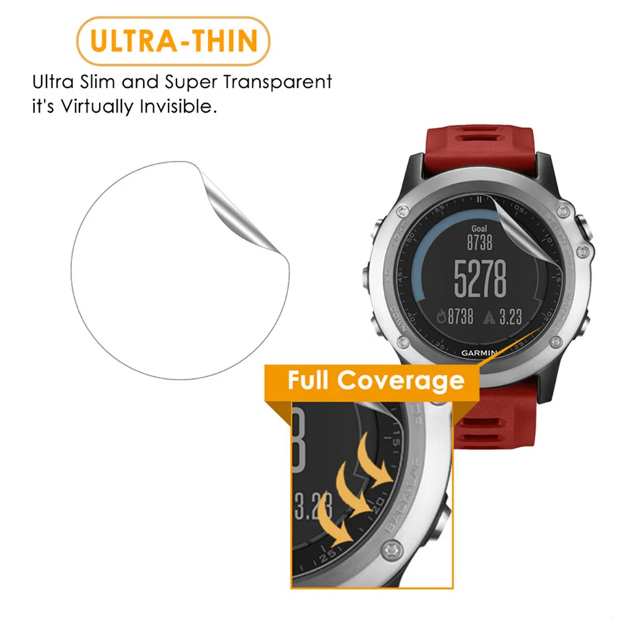 DAHABY пленка из мягкого ТПУ Экран протектор для Garmin Fenix 3 5 5S 5x Fenix3 HR Chronos HD Ясно