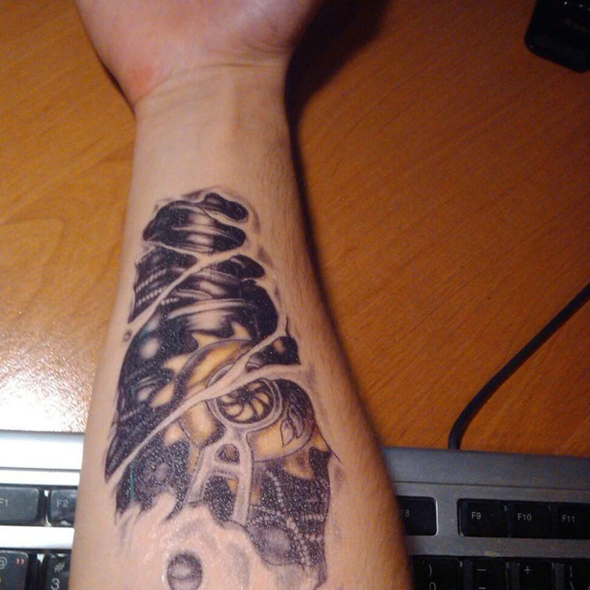 Большие наклейки для татуировок на спине 10 шт. боди-арта золотого цвета день