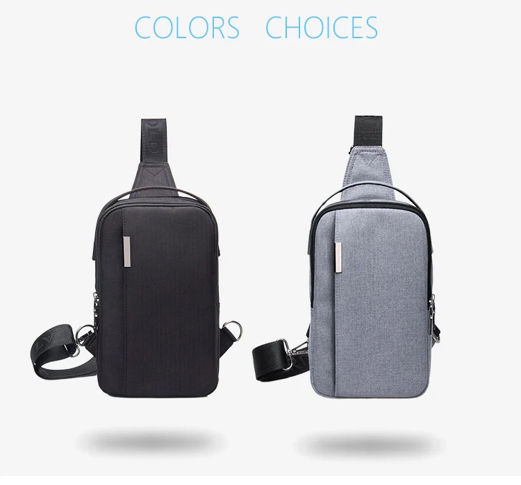 DANJUE Business Chest Bag Oxford Cloth Waterproof Bag Multi-pocket Chest Bag With Headphone Hole