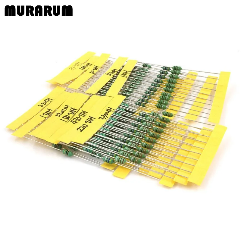 Murarum индуктивности ассортимент 0307 1/4 Вт 1UH 1MH 12valuesX10pcs = 120 шт. индукторы Цветовой код