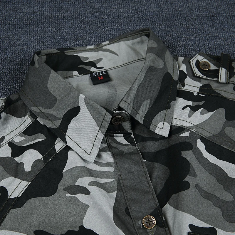 FGHGF Brand camouflage blouse women camo Cotton Military short shirts Turn-down Collar 2018 New fashion 4802 |