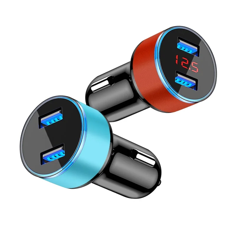 1 шт. автомобильное зарядное устройство с светодиодный дисплеем Универсальный