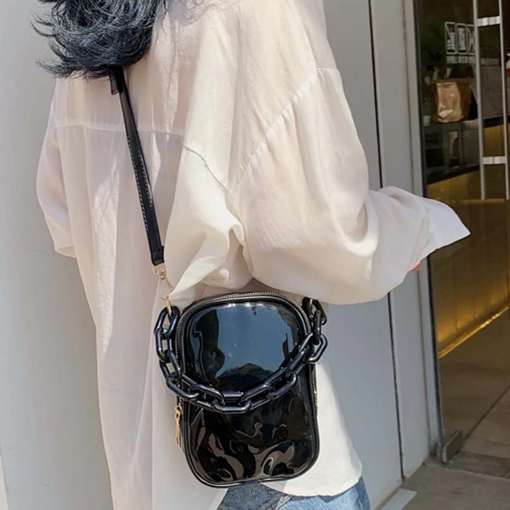 Прозрачная сумка мессенджер из ПВХ на цепочке # H20|Сумки с ручками| |