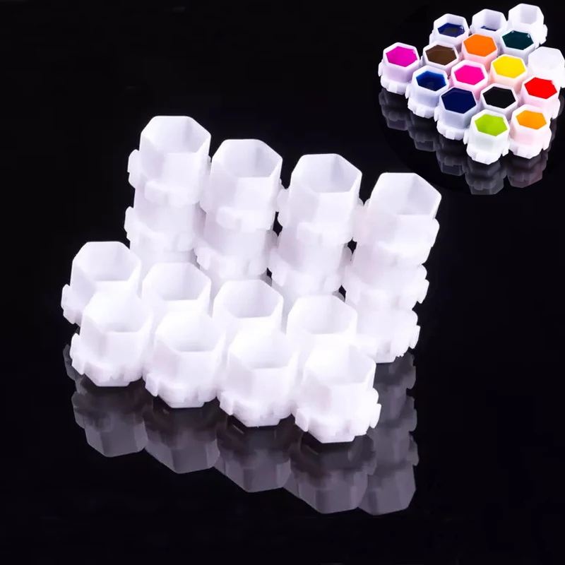

50pcs Plastic Disposable Microblading Tattoo Ink Cups Permanent Makeup Pigment White Holder Container Accessories PUM Supplies