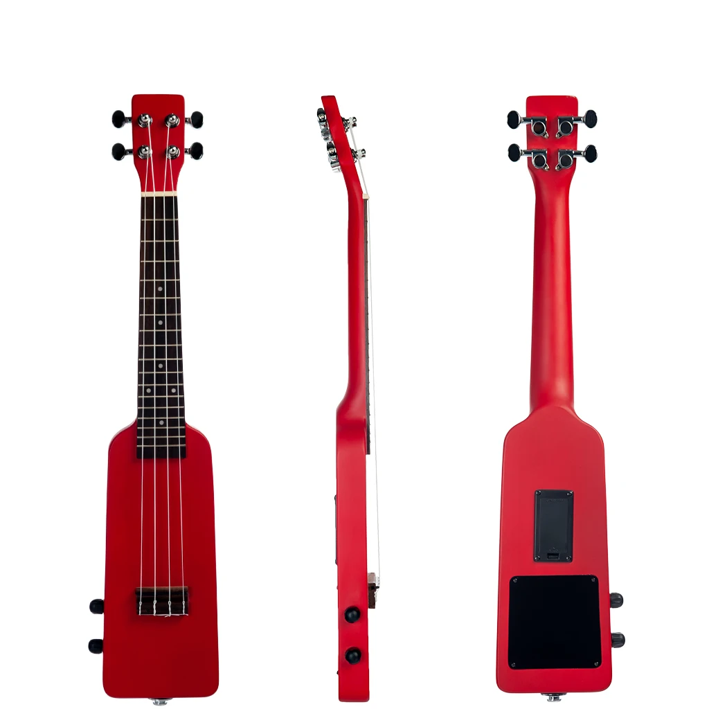 NAOMI 2" Okoume электрическая укулеле Uke комплект W/Gig Bag 3,5 мм аудио кабель тихий Электрический Укулеле концертный Uke красный цвет