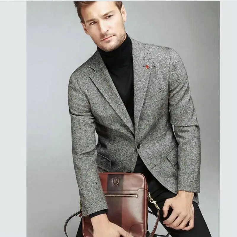 Mens Tweed Jacket Custom Made Brown Tweed Coat,Bespoke Tweed Mens Coat Herringbone Coats,Blazer Masculino,Herringbone Coat Men