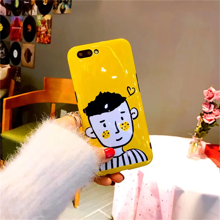 Cartoon Boys Girls Phone Cases For iPhone 6 6S Plus Cute Smooth Soft TPU Back Cover 7 8 Coque Funda |