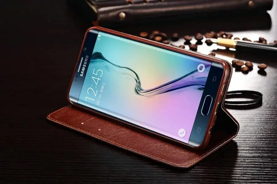 Роскошный кожаный чехол книжка в стиле ретро для Samsung Galaxy S7 Edge S8 S9 Plus note 8 9 телефона