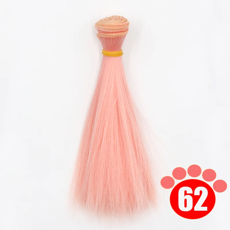 colour 62 Msiredoll bjd парик 15*100 см или 20*100 см или 25*100 см волосы куклы для 1/3 1/4 1/6 кукла с прямыми волосами bjd парик diy - Цвет: colour 62