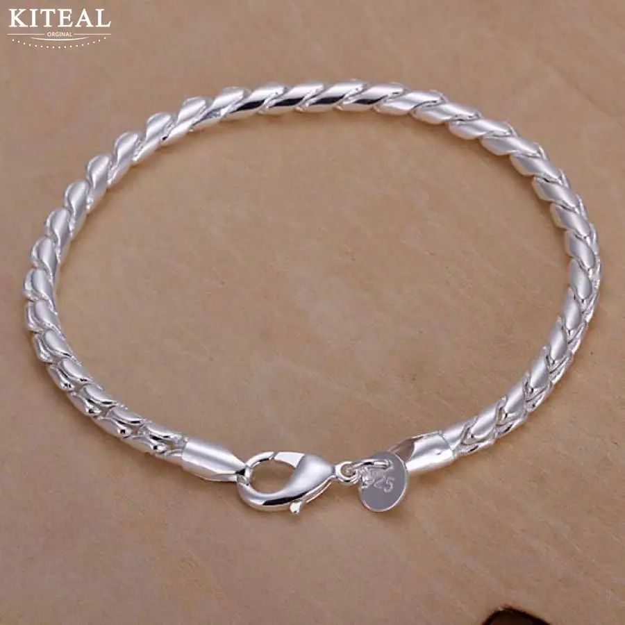 Оптовая продажа новинка 2017 серебряная резинка для браслетов 4 мм 20 см витая