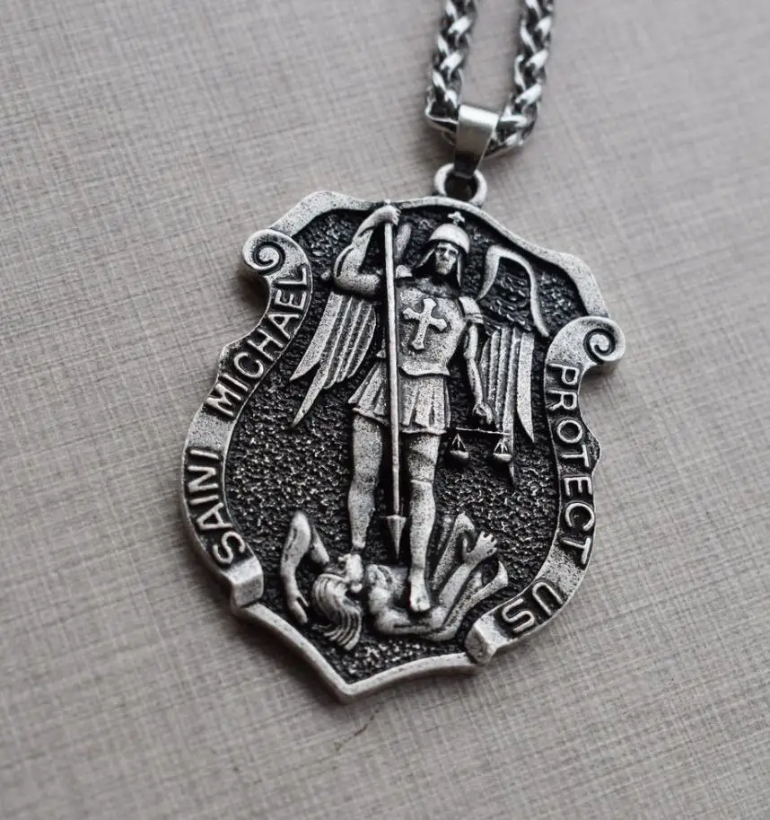 02 SanLan 1 шт. ожерелье с санлан св. Майклом - Metal Color: 02
