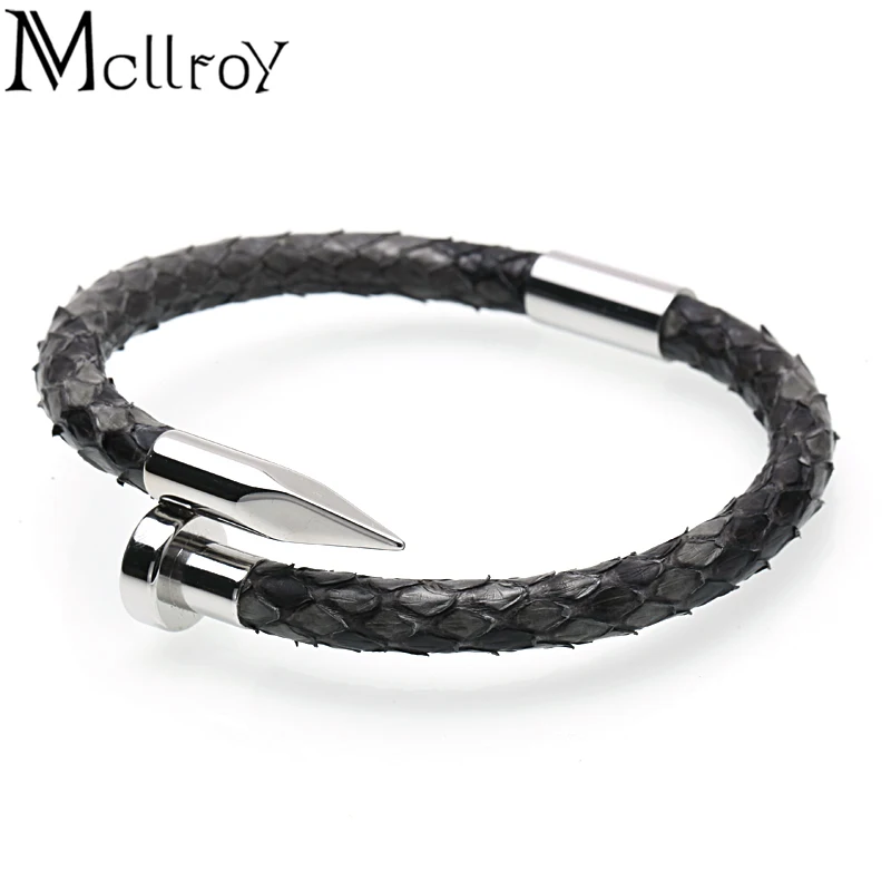 Мужской браслет Mcllroy/316L из нержавеющей стали/модные/роскошные кожаные браслеты