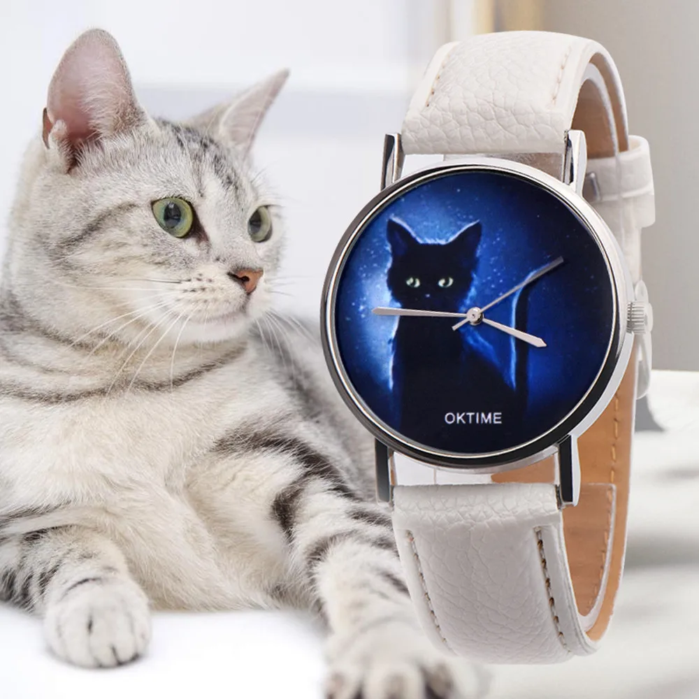 Женские модные часы OKTIME аналоговые кварцевые с изображением таинственного