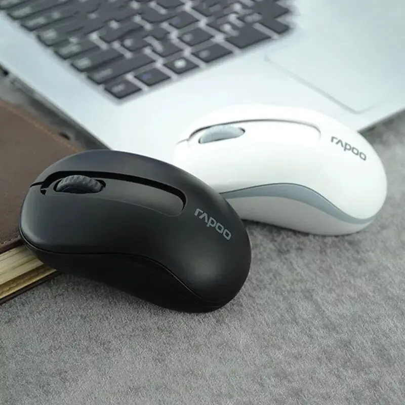 Оригинальная Беспроводная оптическая мышь Rapoo, 2,4G, надежная, 1000 dpi, мини-мышь для компьютера, ноутбука, настольного компьютера, игр, бесплатные коврики для мыши