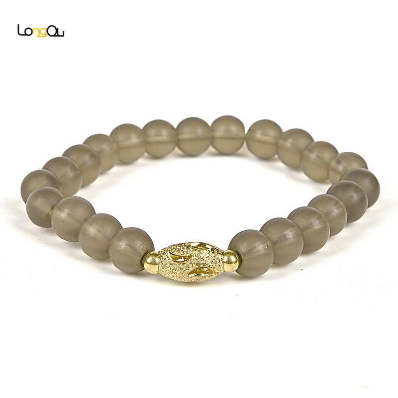 Ретро мода натуральный коричневый Гладкий Круглый Кристалл с мм 7*12 золотой кулон