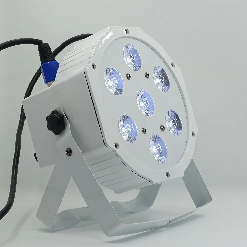 6 шт./лот 7*12 Вт Ультра яркий тонкий плоский белый Led Par свет 7x12 Гладкий RGBW