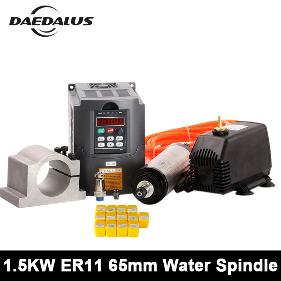 CNC шпинделя 1.5kw с водяным охлаждением маршрутизатор + 220 V Частота Инвертер