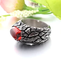 new red stone ring male titanium steel mens ring manufacturers manufacturers free shipping