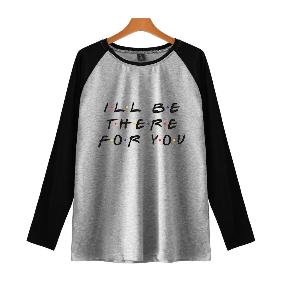 

Friends Fashion Cool Raglan Sleeves Tee Shirts Long Sleeve Hip Hop T-shirt Women/Men Casual Streetwear Tshirt