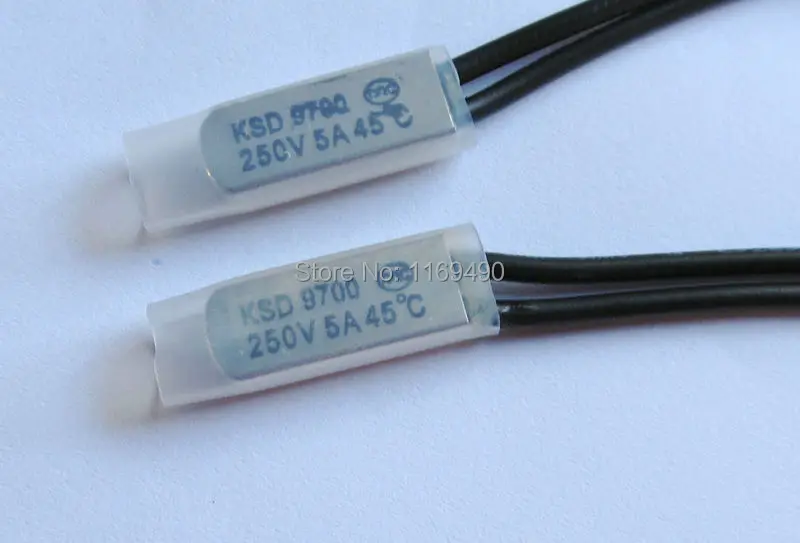 10 шт. KSD9700 Нормально закрытый 45 c термостат термо протектор переключатель градусов биметаллический диск 250В