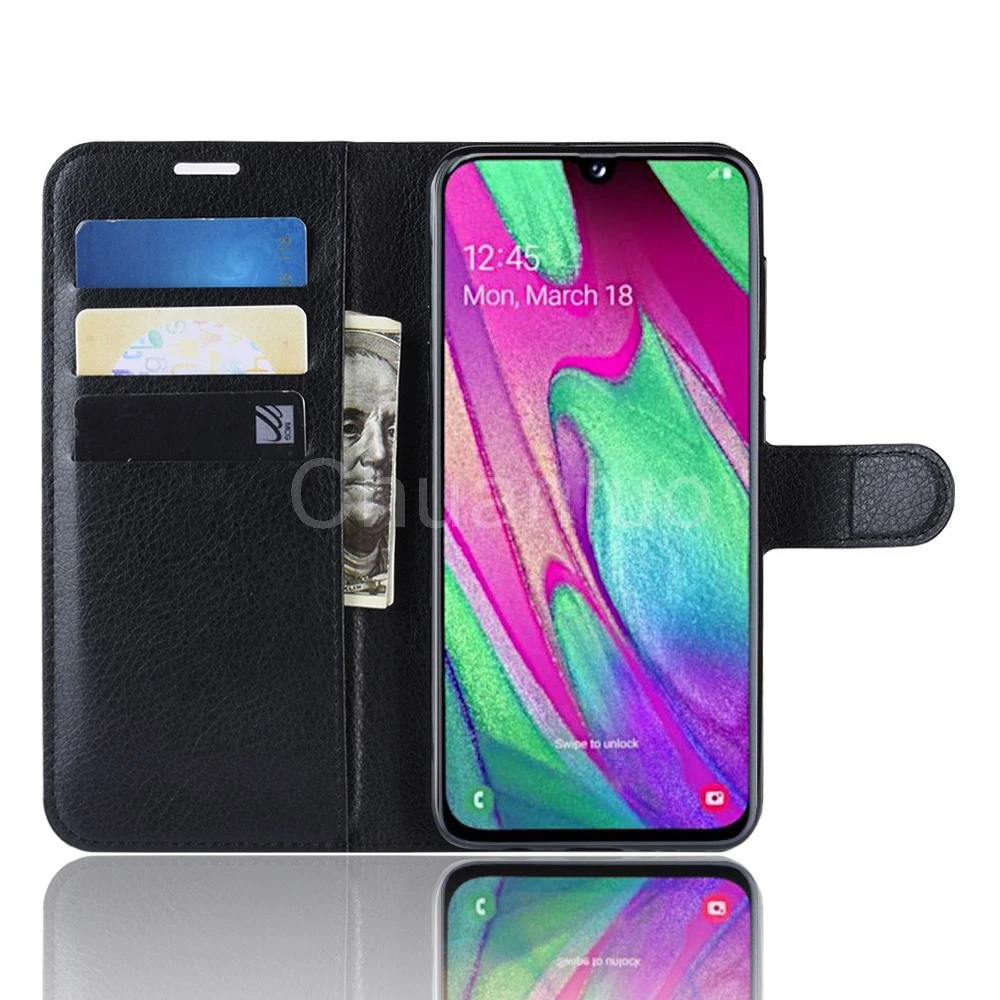Чехол книжка из искусственной кожи для Samsung Galaxy A40 A405F A405D A405S 5 9 дюйма флип кошелек