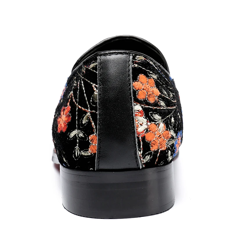 

Red Bottom Luxury Men Shoes Party and Wedding Loafers Men's Dress Flats New Fashion Handmade Printing Gentleman Smoking Slippers