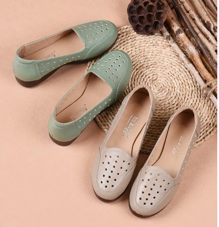 Женские лоферы; женские мокасины из натуральной кожи на мягкой плоской подошве; удобные женские тонкие туфли для отдыха
