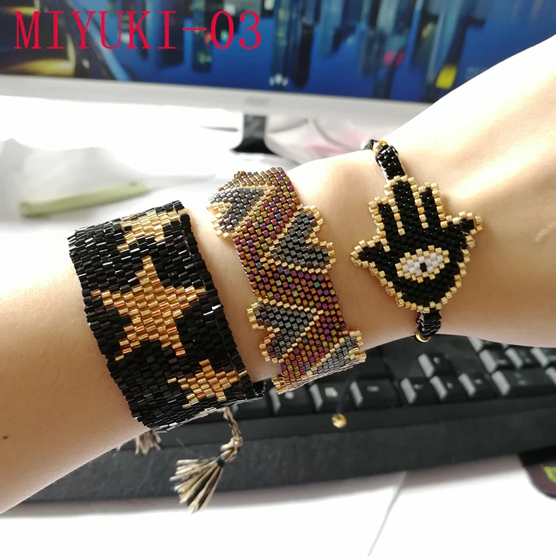 SHINUSBOHO MIYUKI браслет Love Pulseras Mujer Хамаса ручной для мужчин Золотая звезда ювелирные