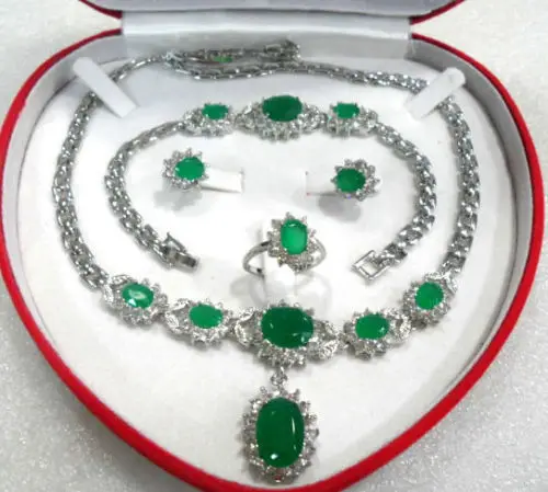 hot sell new - 11.22 4 color! red/green jade/blue zircon/tiger eye stone necklace bracelet ring earrings can choose (A0511) | Украшения и