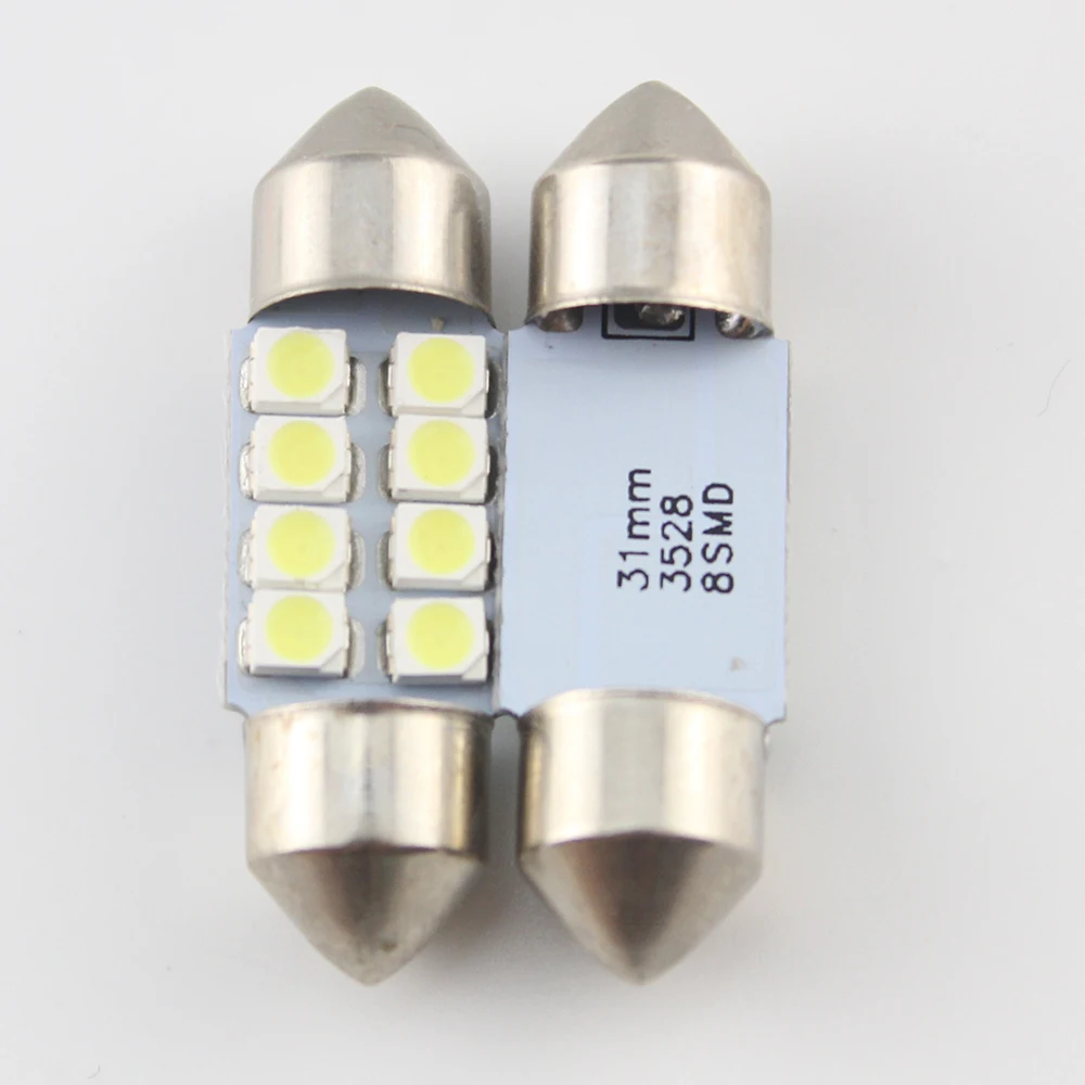 YM E Bright 10 шт. 31 мм 36 39 41 C5W 24 В DC 1210 3528 8 SMD светодиодные лампы для чтения внутренние