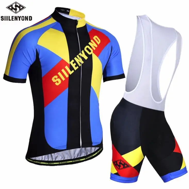 Jersey and bib Pants Siilenyond полиэстер Pro Велоспорт Джерси набор MTB велосипед одежда спортивная одежда велосипед Одежда Майо Ropa Ciclismo Велоспорт Комплект - Цвет: Jersey and bib Pants