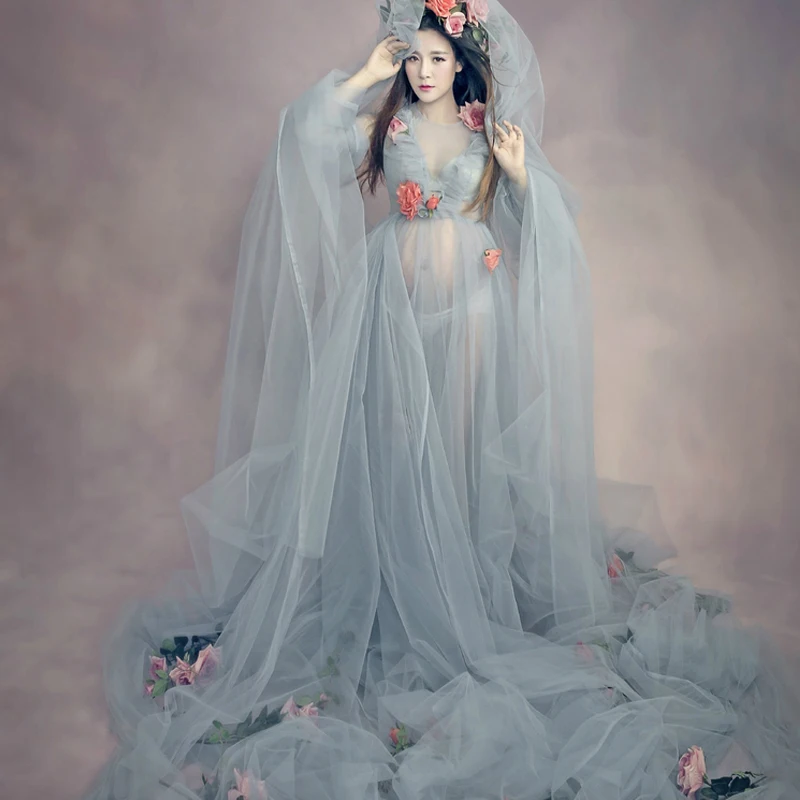 Платье для беременных реквизит фотосессии романтическое Элегантное Длинное