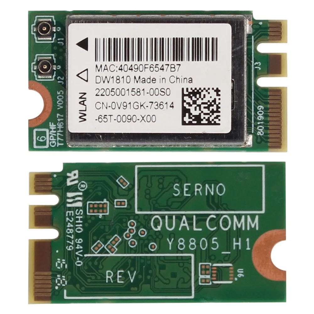 DW1810 Inspiron 15 5567 17 5765 802.11c WiFi Bluetooth 4 1 Двухдиапазонные карты V91GK|Сетевые карты| |