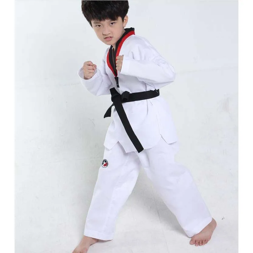Детская одежда Детские хлопковые комплекты Tae Kwon Do рубашка для мальчиков + брюки