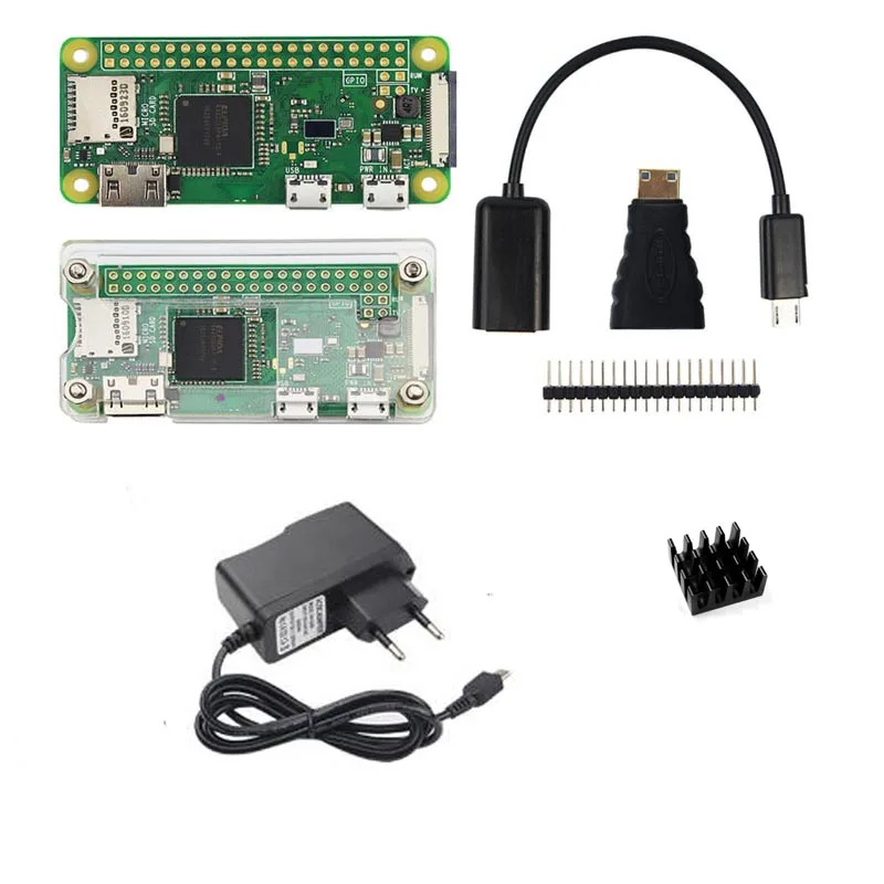 Raspberry Pi Zero W Starter Kit доска + Официальный чехол 40 pin Header теплоотвод для 0 Вт Бесплатная