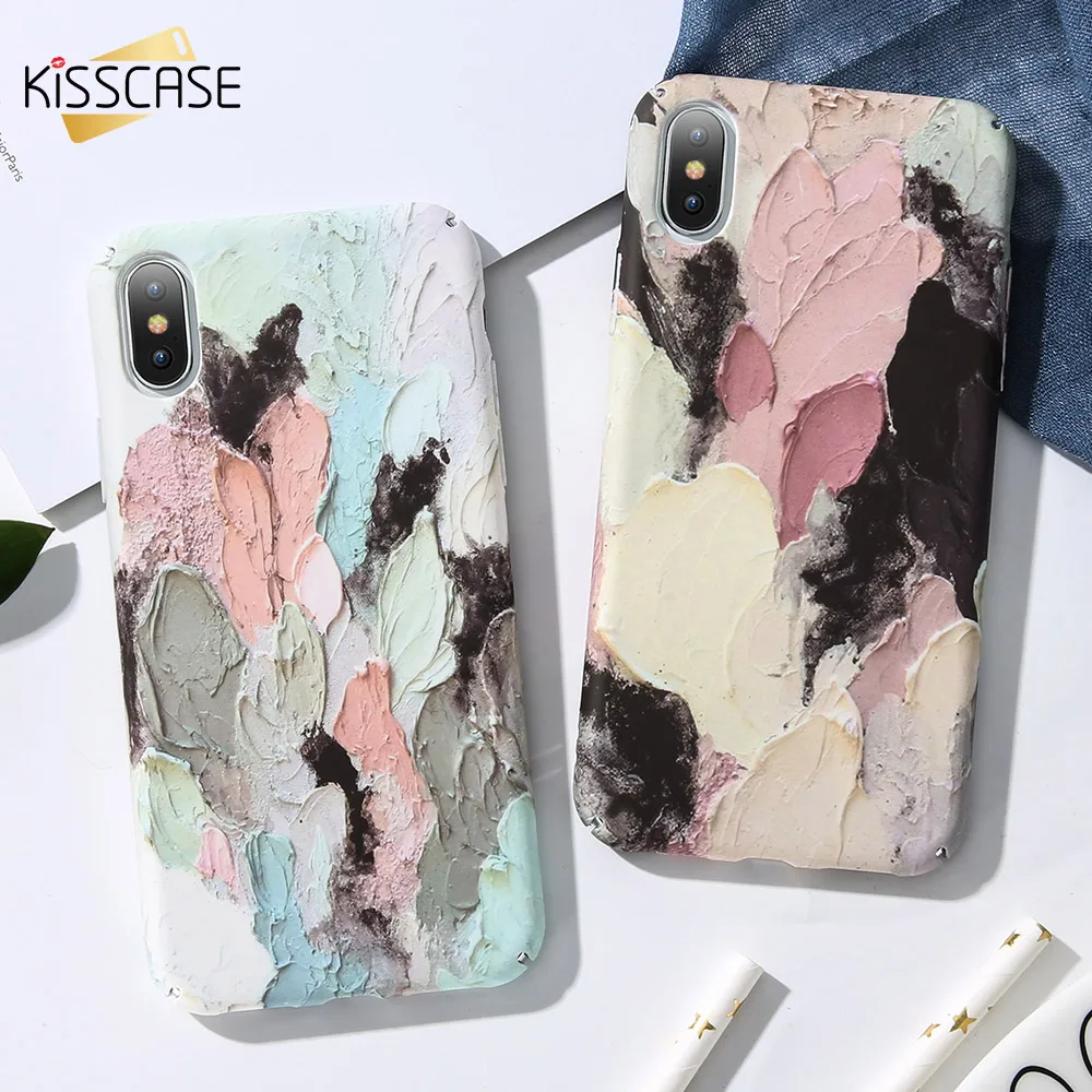 KISSCASE милый чехол для телефона на айфон 7 8 плюс Xs Max Футляр матовый шик моды Сердце