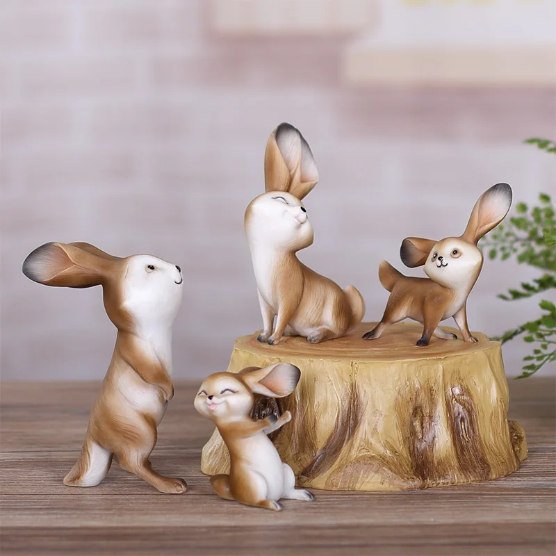 

Rabbit Resin Ornament Craft Room Decor Cute Little Animal Home Decoration Accessories Vintage Home Decor Fairy Garden Miniatures