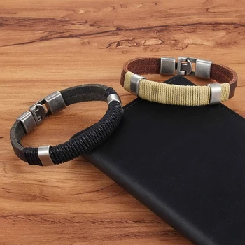 Classic Ethnic Style Black/Yellow - PU Leather Bracelet 2