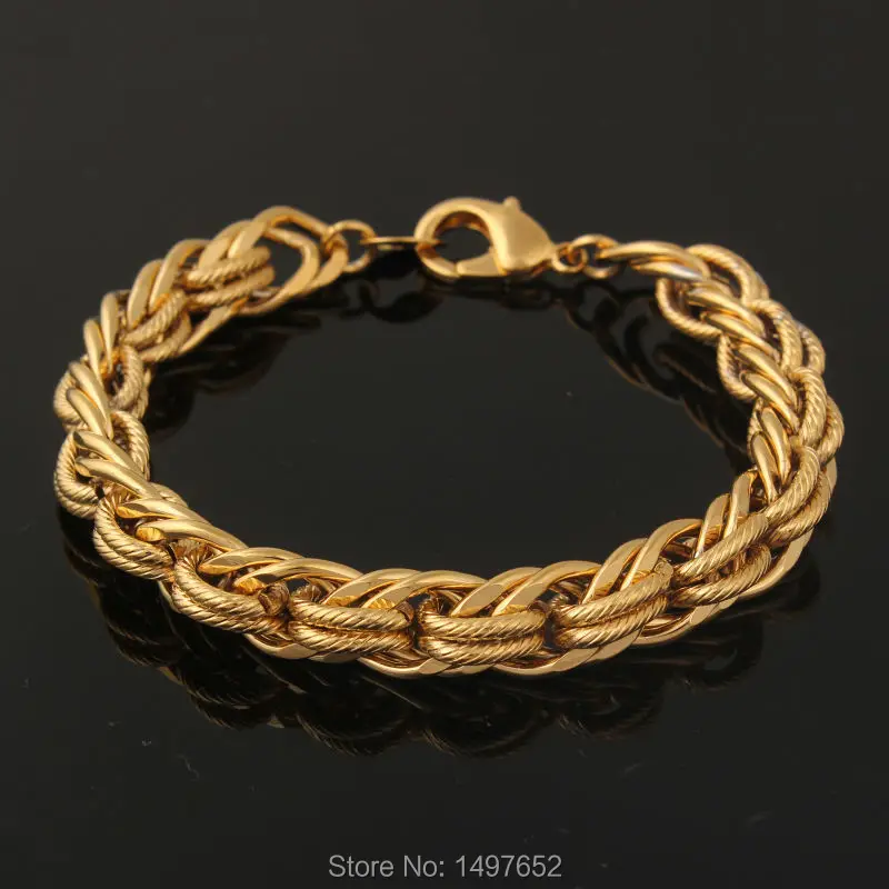 Новые модные круглые браслеты на цепочке и звеньях золотого цвета 18 карат модный