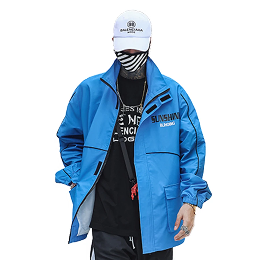 Мужская ветровка Anoraks синяя/желтая куртка в стиле хип хоп 2019|Плащи и тренчи| |