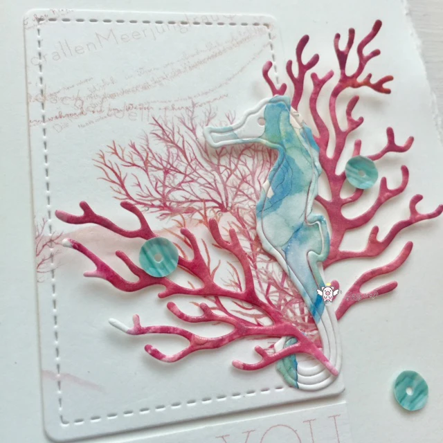 Piggy Craft metal cutting dies cut die mold 2Pcs Seahorse dolphin Scrapbook paper craft knife mould blade punch stencils | Дом и сад