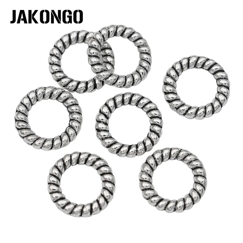 JAKONGO 40 шт. антикварные посеребренные круглые бусины разделители для изготовления
