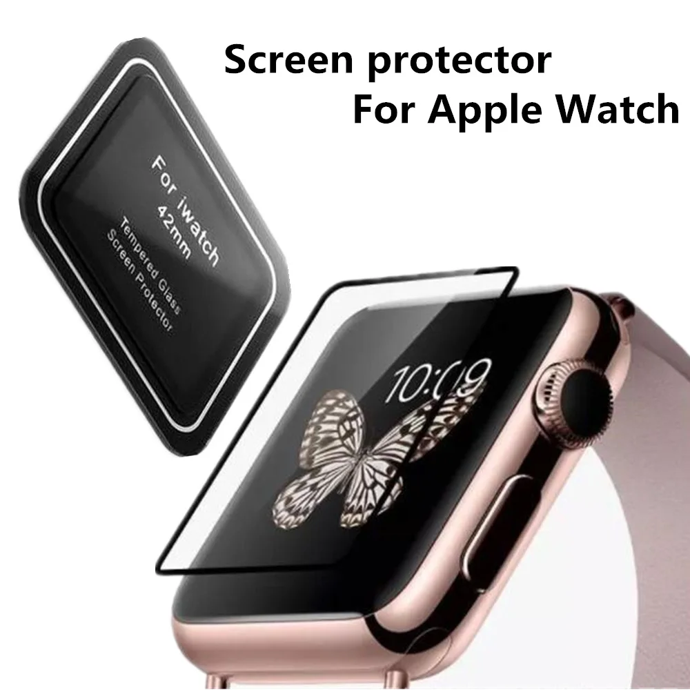 Защитная пленка для экрана Apple Watch SE Series 6 5 4 3 из закаленного стекла 40 мм 44 38 42 фото |