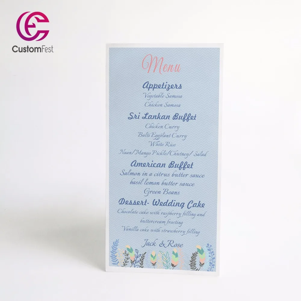 

50 шт./лот персонализированное меню весеннее зеленое меню весь набор MU008