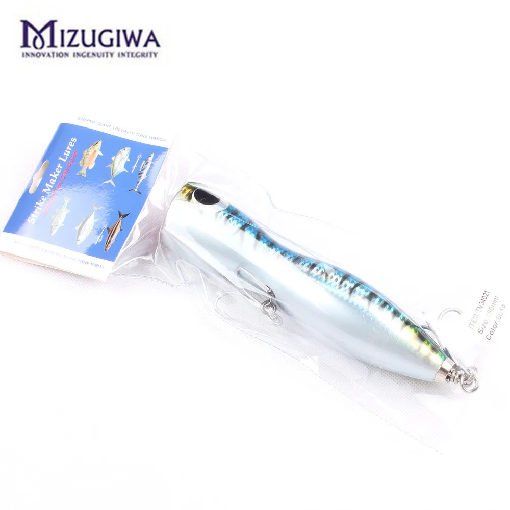 Mizugiwa 5 шт./лот 8 &quot135 г Topwater Popper приманка Handcraf деревянная рыболовная Grouper Amberjack Tuna