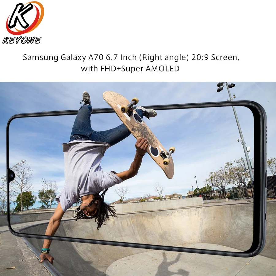 Сотовый телефон Samsung Galaxy A70 A7050 6 7 дюймовый экран 20:9 Water Drop 8 ГБ ОЗУ 128 ПЗУ Snapdragon 675