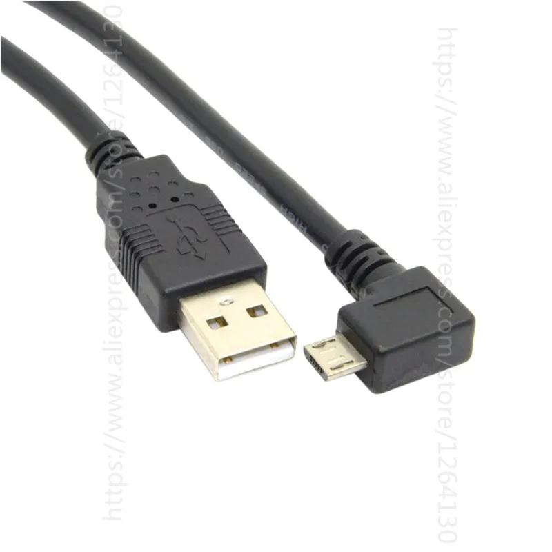 Micro USB 90 градусный прямой угол штекер к Tpye A Зарядка Синхронизация данных для