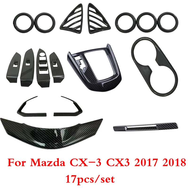 For Mazda CX-3 CX3 Dashboard mid console  Gear Shift Frame Air Conditioning AC Vents Steering Wheel Panel speaker Cover Trim